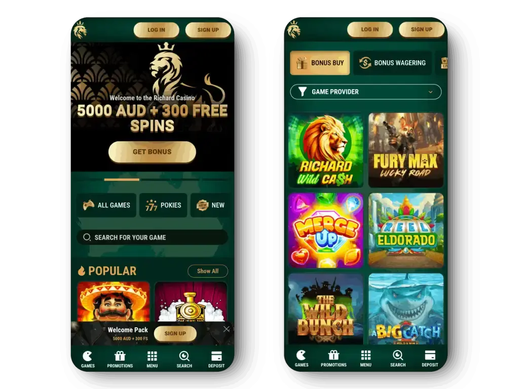 Richard Casino mobile version